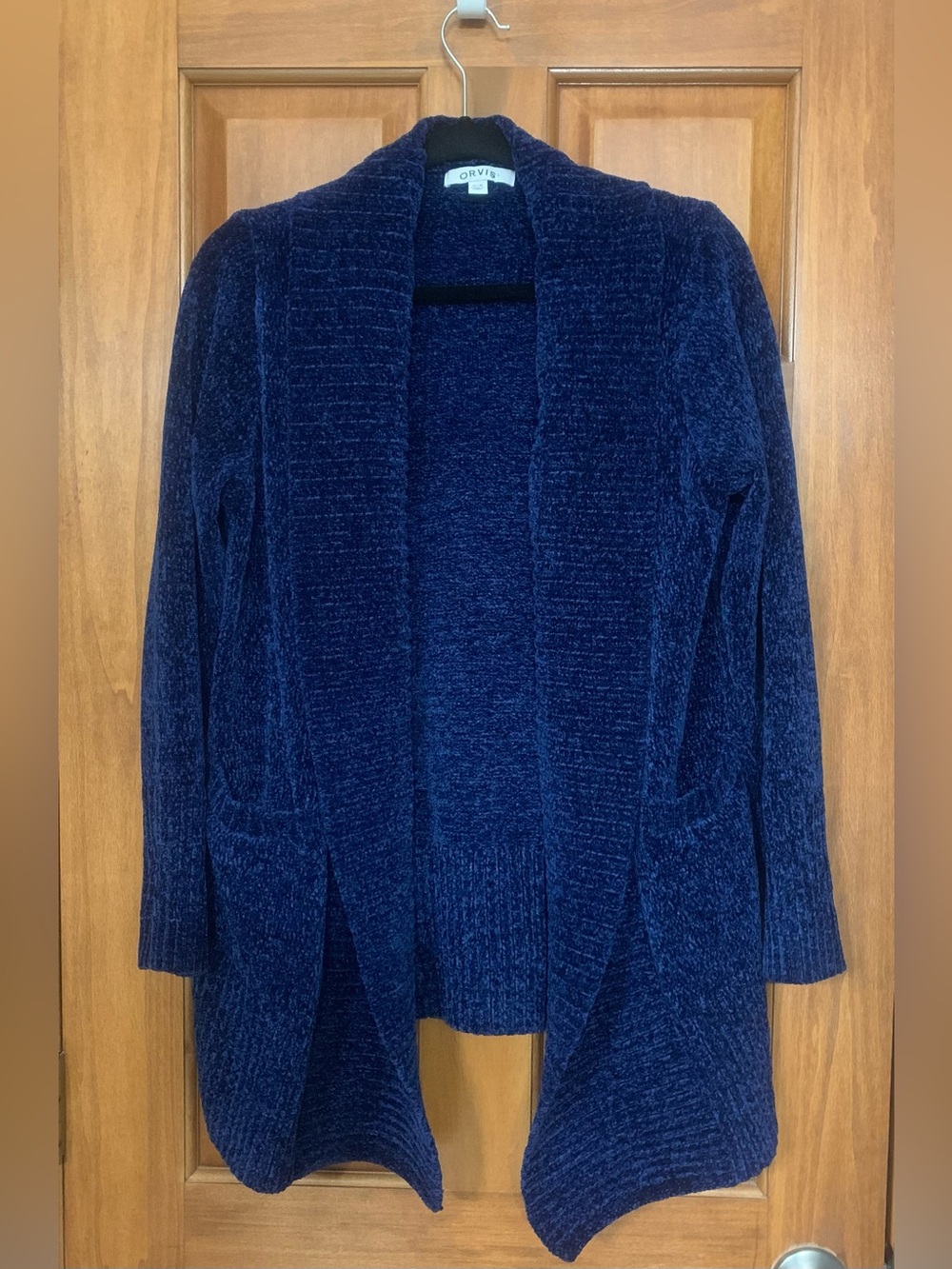 Orvis Open Front Chenille Shawl Cardigan Sweater